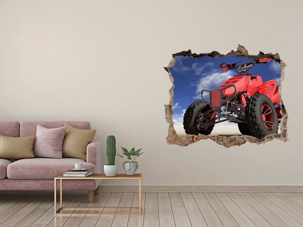 3D Wandtattoos Loch in der Wand Rotes Quad in einer Wüstenlandschaft