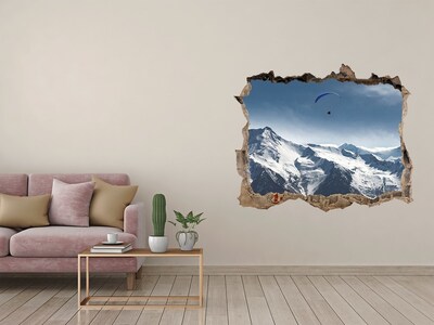 3D Wandtattoos Loch in der Wand Berglandschaft mit einem Gleitschirm