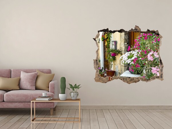 Wandtattoos Loch Eine Blumenecke in der Stadt