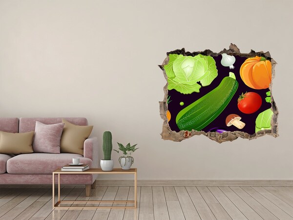 3D Wandtattoos Loch in der Wand Obst und Gemüse in einem kleinen Laden