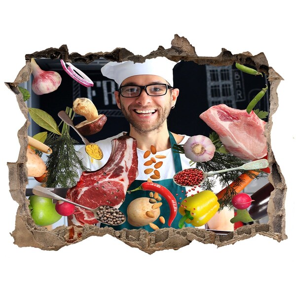 3D Wandsticker Loch Küchenwahnsinn