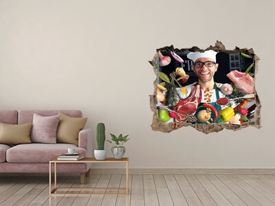 3D Wandsticker Loch Küchenwahnsinn