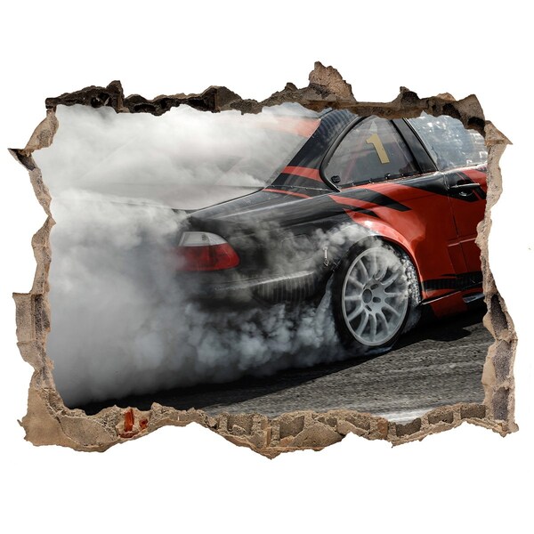 Wandtattoos Loch Rennwagen in Aktion