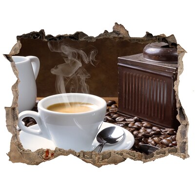 3D Wandsticker Loch Kaffee im Café