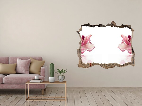 Wandfolien Loch in der Wand Blumenillusion in der Wand