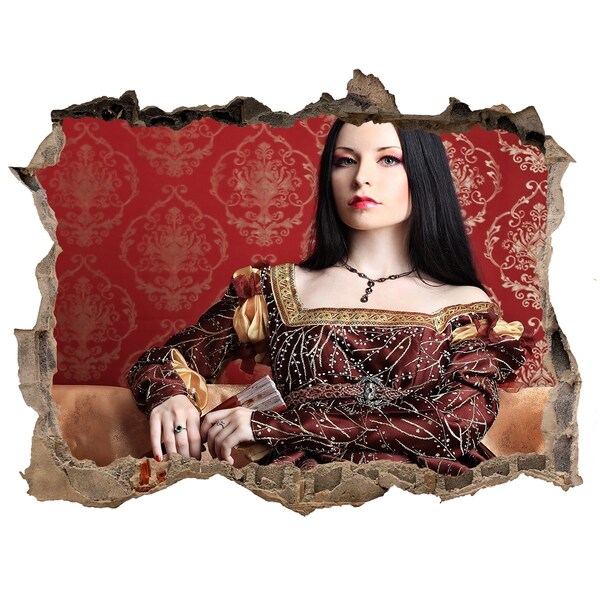 Wandfolien Loch in der Wand Prinzessin in den Ruinen