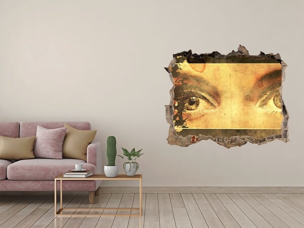 3D Wandtattoos Loch in der Wand Augen hinter der Wand