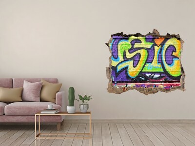 Wandtattoos Mauerdurchbruch Graffiti an einer beschädigten Wand