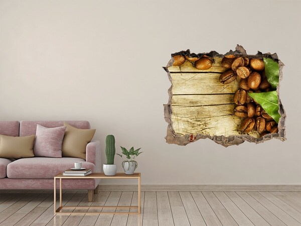 3D Wandtattoos Loch in der Wand Kaffee in einem Betonloch