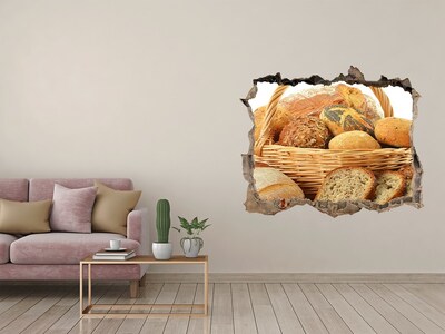 3D Wandtattoos Loch in der Wand Ein Korb mit frischem Brot