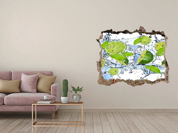 3D Wandsticker Loch Erfrischende Limonade in Wasser