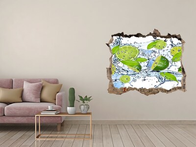 3D Wandsticker Loch Erfrischende Limonade in Wasser