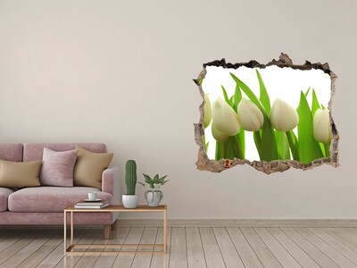 3D Wandsticker Loch Blumen aus Beton
