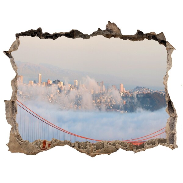 3D Wandtattoos Loch in der Wand Golden Gate Bridge in den Wolken
