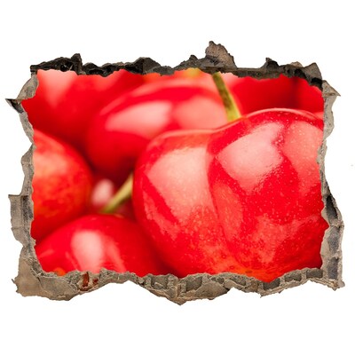 Wandfolien Loch in der Wand Saftige Kirschen in einem kleinen Laden