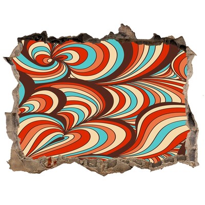 3D Wandsticker Loch Ein farbenfroher Wirbel aus Mustern