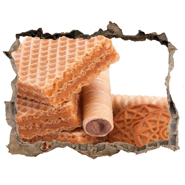 3D Wandsticker Loch Süße Waffeln im Loch