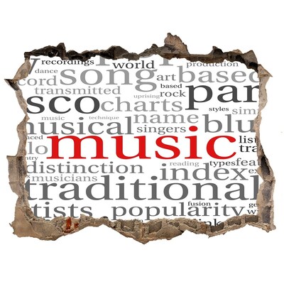 Wandtattoos Mauerdurchbruch Musikalisches Loch in der Wand