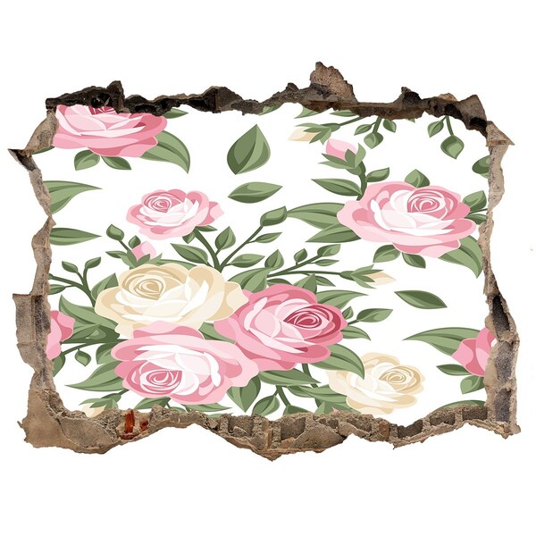 3D Wandsticker Loch Loch in der Wand Blumengarten