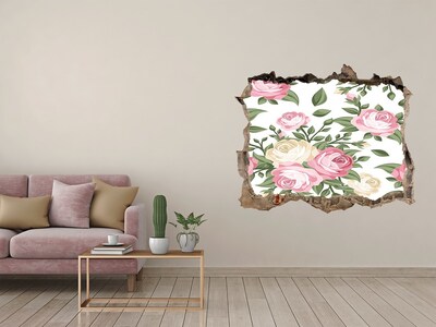 3D Wandsticker Loch Loch in der Wand Blumengarten