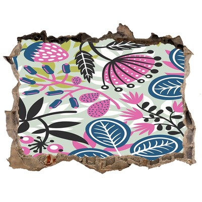 Wandtattoos Mauerdurchbruch Tropischer Garten in einem Loch