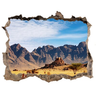 3D Wandtattoos Loch in der Wand Berglandschaft in Afrika