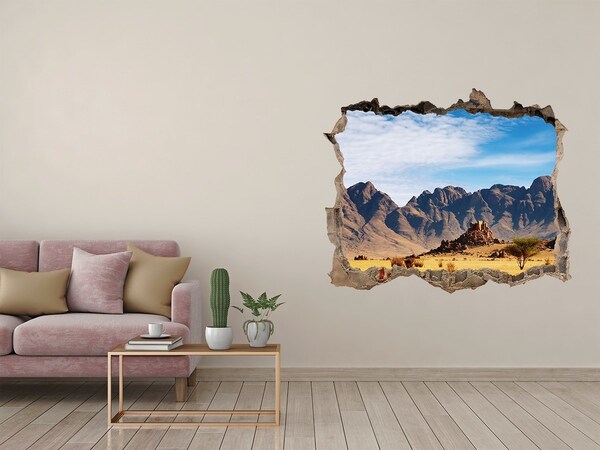 3D Wandtattoos Loch in der Wand Berglandschaft in Afrika