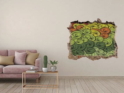 Wandfolien Loch in der Wand Bunte Wirbel an der Wand