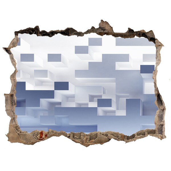 3D Wandtattoos Loch in der Wand Abstrakter Raum in Blautönen