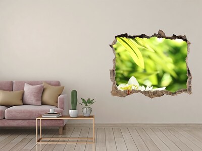 3D Wandsticker Loch Eine Blume in einem grünen Garten
