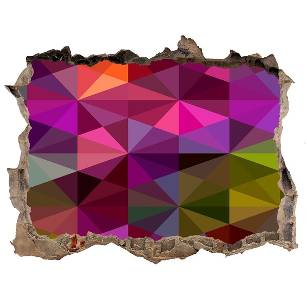 3D Wandsticker Loch Buntes Buntglas im Loch in der Wand