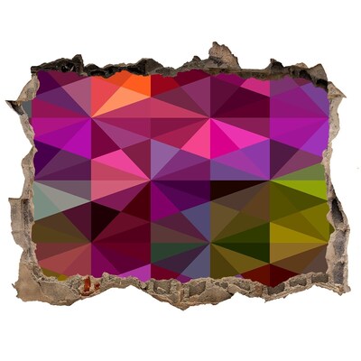 3D Wandsticker Loch Buntes Buntglas im Loch in der Wand