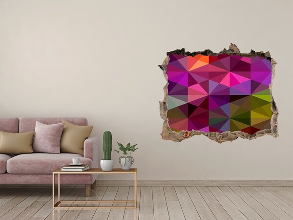3D Wandsticker Loch Buntes Buntglas im Loch in der Wand