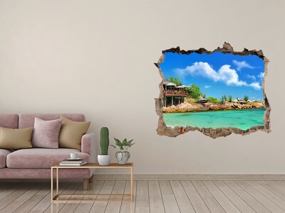 3D Wandsticker Loch Karibische Oase der Ruhe