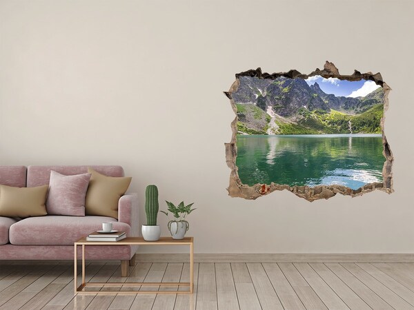 Wandfolien Loch in der Wand Bergsee im Tal