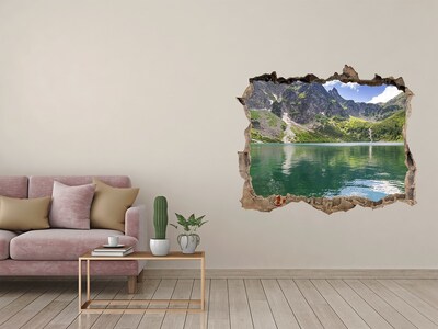 Wandfolien Loch in der Wand Bergsee im Tal