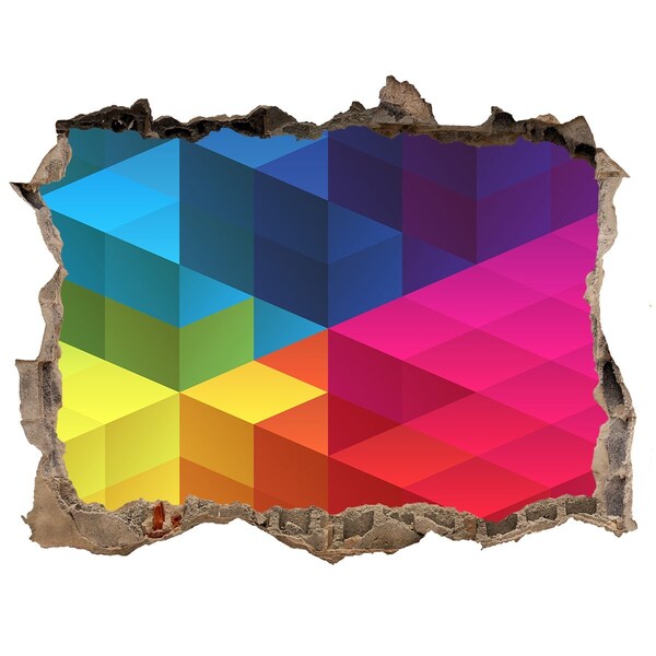Wandfolien Loch in der Wand Farbenfrohe Illusion von Raum