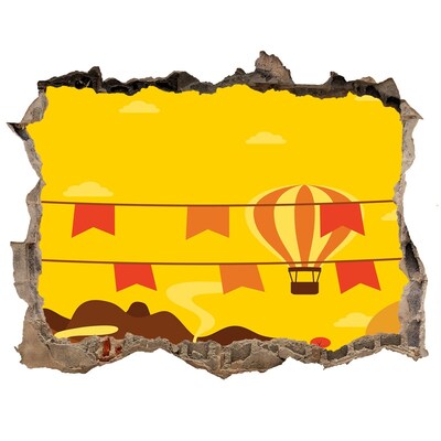 3D Wandtattoos Loch in der Wand Ballonlandschaft in den Bergen