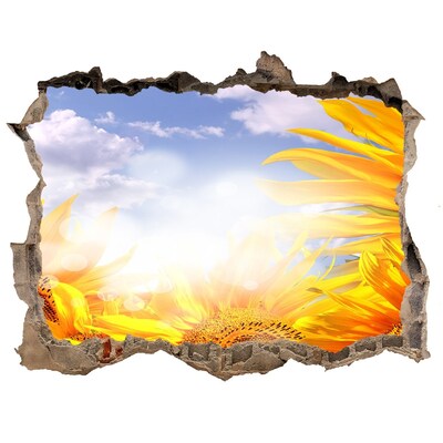 3D Wandtattoos Loch in der Wand Sonnenblumen im Sonnenlicht