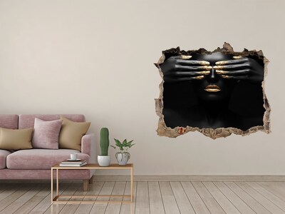 3D Wandsticker Loch Bedeckte Augen