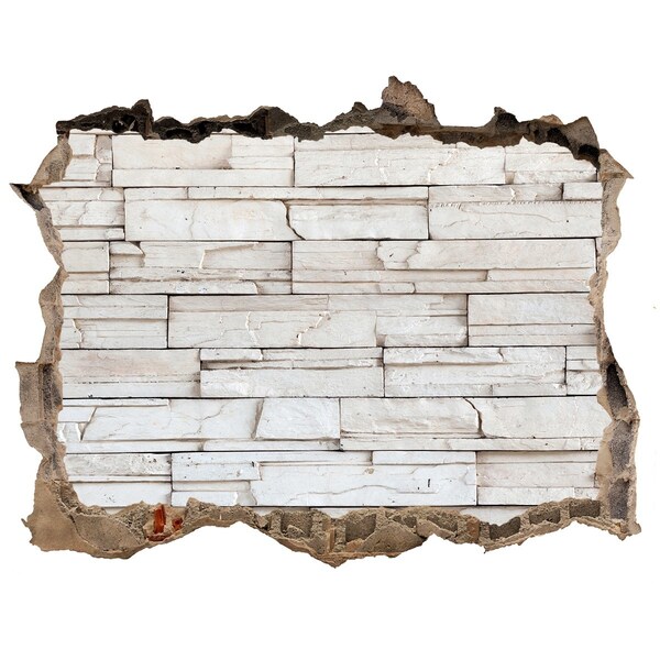 3D Wandtattoos Loch in der Wand Eine beschädigte Mauer mit Steinverkleidung