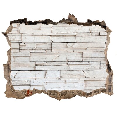 3D Wandtattoos Loch in der Wand Eine beschädigte Mauer mit Steinverkleidung