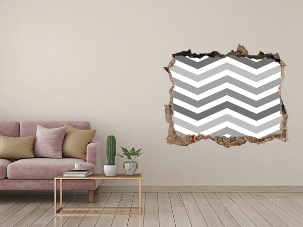 3D Wandtattoos Loch in der Wand Zerbrochene Chevron-Mauer