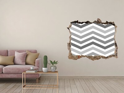 3D Wandtattoos Loch in der Wand Zerbrochene Chevron-Mauer