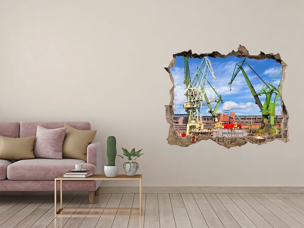 Wandfolien Loch in der Wand Industriehafen in Aktion