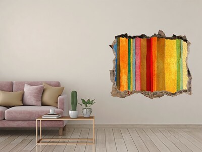 Wandtattoos Mauerdurchbruch Bunte Streifen in einer beschädigten Wand