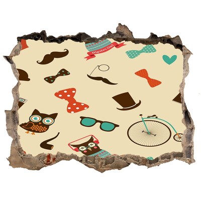 3D Wandtattoos Loch in der Wand Stilvolle Muster und Accessoires