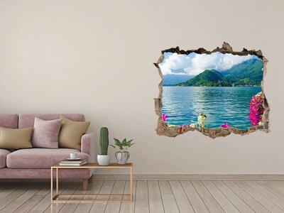 3D Wandsticker Loch Berglandschaft am See