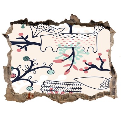 Wandtattoos Mauerdurchbruch Blumenmuster mit Naturelementen