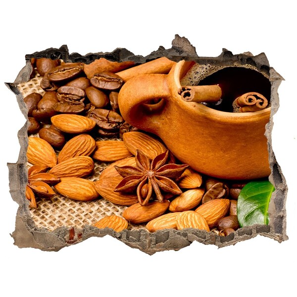 3D Wandsticker Loch Kaffee und Gewürze im rustikalen Stil